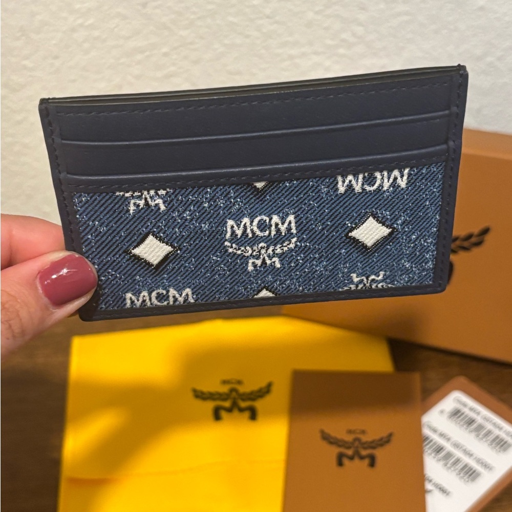 MCM Blue Logo Card Holder - Picture 4 of 7